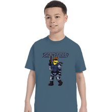 Load image into Gallery viewer, Daily_Deal_Shirts T-Shirts, Youth / XS / Indigo Blue Solid Snake