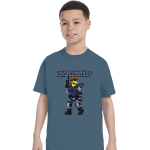 Daily_Deal_Shirts T-Shirts, Youth / XS / Indigo Blue Solid Snake