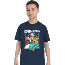 Load image into Gallery viewer, Daily_Deal_Shirts T-Shirts, Youth / XS / Navy Ninja Trouble