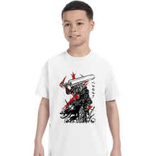 Load image into Gallery viewer, Daily_Deal_Shirts T-Shirts, Youth / XS / White Lone Swordsman sumi-e
