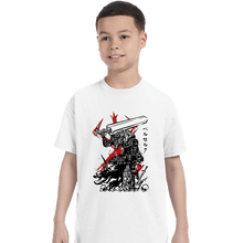 Load image into Gallery viewer, Daily_Deal_Shirts T-Shirts, Youth / XS / White Lone Swordsman sumi-e