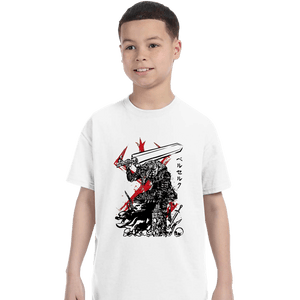 Daily_Deal_Shirts T-Shirts, Youth / XS / White Lone Swordsman sumi-e