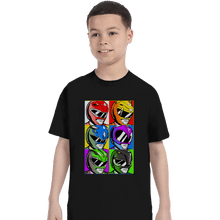 Load image into Gallery viewer, Shirts T-Shirts, Youth / XL / Black Pop Art Power Rangers