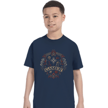 Load image into Gallery viewer, Shirts T-Shirts, Youth / XS / Navy Gamer Crest
