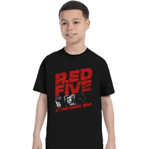 Shirts T-Shirts, Youth / XL / Black Red 5 Standing By