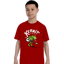 Load image into Gallery viewer, Shirts T-Shirts, Youth / XS / Red Banjoist Frog