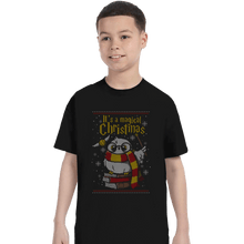 Load image into Gallery viewer, Shirts T-Shirts, Youth / XL / Black Owl Magic Christmas