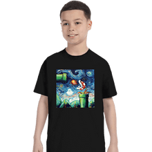 Load image into Gallery viewer, Shirts T-Shirts, Youth / XS / Black Van Gogh Never Leveled Up