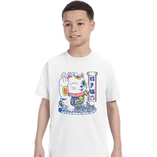 Load image into Gallery viewer, Shirts T-Shirts, Youth / XS / White Lucky Cat Coffee Shop