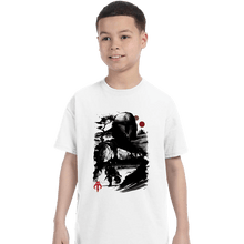 Load image into Gallery viewer, Daily_Deal_Shirts T-Shirts, Youth / XS / White The Bounty Hunter In The desert Sumi-e