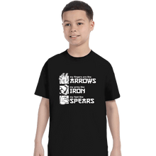 Load image into Gallery viewer, Daily_Deal_Shirts T-Shirts, Youth / XS / Black Arrows Iron And Spears