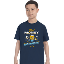 Load image into Gallery viewer, Shirts T-Shirts, Youth / XS / Navy Servbot and Money