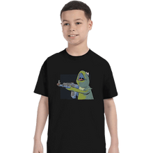 Load image into Gallery viewer, Shirts T-Shirts, Youth / XS / Black Frog Gun
