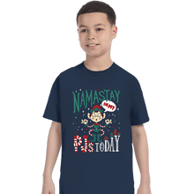 Load image into Gallery viewer, Daily_Deal_Shirts T-Shirts, Youth / XS / Navy Namastay PJs