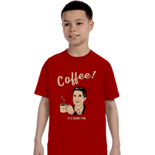Load image into Gallery viewer, Shirts T-Shirts, Youth / XL / Red It's damn Fine Coffee