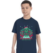 Load image into Gallery viewer, Secret_Shirts T-Shirts, Youth / XS / Navy Cthulhu Christmas Carol