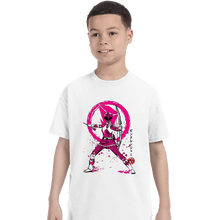 Load image into Gallery viewer, Shirts T-Shirts, Youth / XS / White Pink Ranger Sumi-e
