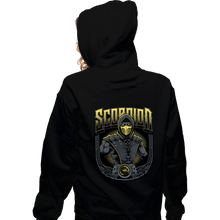 Load image into Gallery viewer, Daily_Deal_Shirts Zippered Hoodies, Unisex / Small / Black Scorpion Crest