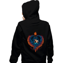 Load image into Gallery viewer, Secret_Shirts Zippered Hoodies, Unisex / Small / Black Heart On Fire