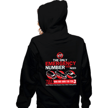 Load image into Gallery viewer, Secret_Shirts Zippered Hoodies, Unisex / Small / Black Emergency Number