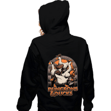Load image into Gallery viewer, Daily_Deal_Shirts Zippered Hoodies, Unisex / Small / Black Dungeons & Ducks