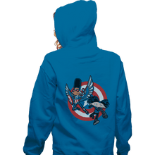 Load image into Gallery viewer, Daily_Deal_Shirts Zippered Hoodies, Unisex / Small / Royal Blue Captain Tallhair And Football Soldier
