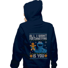 Load image into Gallery viewer, Secret_Shirts Zippered Hoodies, Unisex / Small / Navy Cookie Christmas