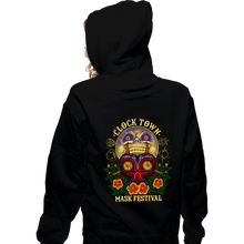 Load image into Gallery viewer, Daily_Deal_Shirts Zippered Hoodies, Unisex / Small / Black Clock Town Mask Festival