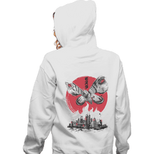 Load image into Gallery viewer, Shirts Zippered Hoodies, Unisex / Small / White Giant Moth Attack Sumi-e