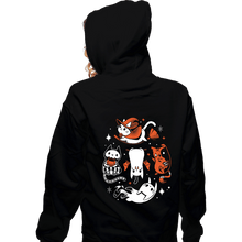 Load image into Gallery viewer, Daily_Deal_Shirts Zippered Hoodies, Unisex / Small / Black Spooky Kitty Crew