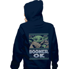 Load image into Gallery viewer, Shirts Pullover Hoodies, Unisex / Small / Navy Boomer Ok Baby Yoda Sweater