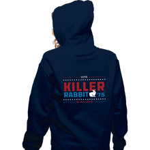 Load image into Gallery viewer, Shirts Zippered Hoodies, Unisex / Small / Navy Vote Killer Rabbit
