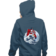 Load image into Gallery viewer, Secret_Shirts Zippered Hoodies, Unisex / Small / Indigo Blue Optimus Wave