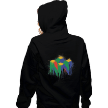 Load image into Gallery viewer, Shirts Zippered Hoodies, Unisex / Small / Black N64 Splash