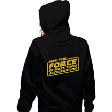 Load image into Gallery viewer, Daily_Deal_Shirts Zippered Hoodies, Unisex / Small / Black Mass Times Acceleration