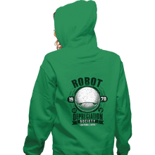 Load image into Gallery viewer, Shirts Zippered Hoodies, Unisex / Small / Irish Green Robot Depreciation Society