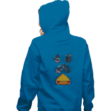Load image into Gallery viewer, Secret_Shirts Zippered Hoodies, Unisex / Small / Royal Blue Hot Dog Fusion