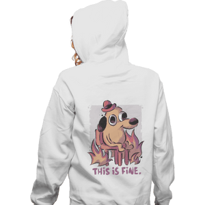 Shirts Zippered Hoodies, Unisex / Small / White This Is Fine
