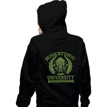 Load image into Gallery viewer, Shirts Pullover Hoodies, Unisex / Small / Black Miskatonic University
