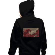 Load image into Gallery viewer, Shirts Zippered Hoodies, Unisex / Small / Black Shining Wave