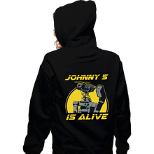 Load image into Gallery viewer, Secret_Shirts Zippered Hoodies, Unisex / Small / Black Johnny 5 Alive