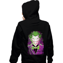Load image into Gallery viewer, Daily_Deal_Shirts Zippered Hoodies, Unisex / Small / Black Glitch Joker
