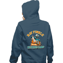 Load image into Gallery viewer, Secret_Shirts Zippered Hoodies, Unisex / Small / Indigo Blue Finkle's Kicking Camp