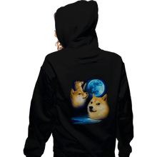 Load image into Gallery viewer, Shirts Zippered Hoodies, Unisex / Small / Black Three Doge Moon