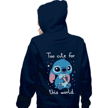 Load image into Gallery viewer, Shirts Zippered Hoodies, Unisex / Small / Navy Too Cute For This World