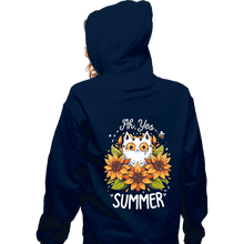 Load image into Gallery viewer, Daily_Deal_Shirts Zippered Hoodies, Unisex / Small / Navy Summer Kitten Sniffles