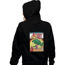 Load image into Gallery viewer, Shirts Pullover Hoodies, Unisex / Small / Black Action Cowmics
