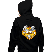 Load image into Gallery viewer, Secret_Shirts Zippered Hoodies, Unisex / Small / Black Mooniacs