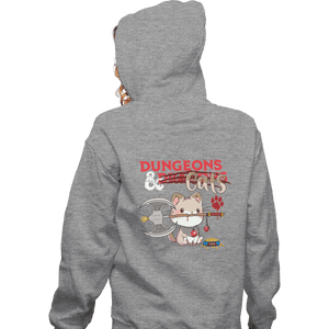 Shirts Zippered Hoodies, Unisex / Small / Sports Grey Dungeons And Cats