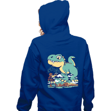 Load image into Gallery viewer, Secret_Shirts Zippered Hoodies, Unisex / Small / Royal Blue T-Rex Surprise